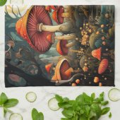 かわいいキノコのキッチンタオル キッチンタオル (折り畳み)