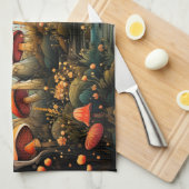 かわいいキノコのキッチンタオル キッチンタオル (四つ折り)