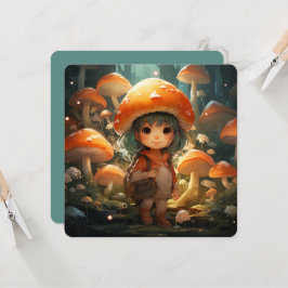 かわいいキノコのフラットカード