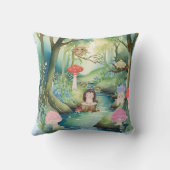 かわいいキノコの人と友人の毛布 クッション (裏面)