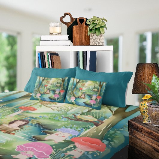 かわいいキノコの人と友人の毛布 クッション