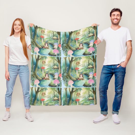 かわいいキノコの人と友人の毛布 フリースブランケット (インサイチュ)