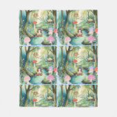 かわいいキノコの人と友人の毛布 フリースブランケット (正面)