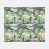 かわいいキノコの人と友人の毛布 フリースブランケット (正面(横))