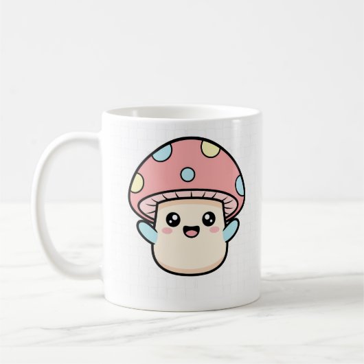 かわいいキノコの友達 コーヒーマグカップ (左)