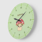 かわいいキノコの壁時計と数字 ラージ壁時計 (傾斜)
