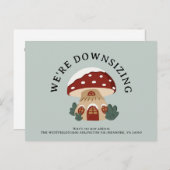 かわいいキノコの家ダウンサイジング新しいホームおもしろい移動 案内ポストカード (正面/裏面)