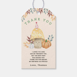 かわいいキノコの最初の誕生日感謝していパーティー ギフトタグ