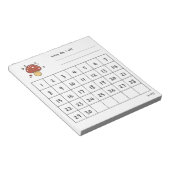 かわいいキノコの月間チャレンジ ノートパッド (アングル)