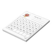 かわいいキノコの月間チャレンジ ノートパッド (回転)