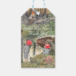 かわいいキノコの森のカエル 赤ちゃんのお祝い ギフトタグ