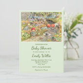 かわいいキノコの森のベビーシャワー 招待状 (スタンド正面)