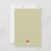 かわいいキノコの水の色の素朴な森の赤ちゃんシャワー サンキューカード (裏面)