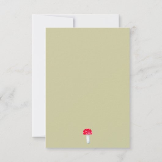 かわいいキノコの水の色の素朴な森の赤ちゃんシャワー サンキューカード (裏面)