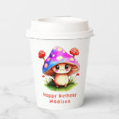かわいいキノコの誕生日 紙コップ (裏面)