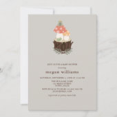 かわいいキノコの赤ちゃんシャワー 招待状 (正面)