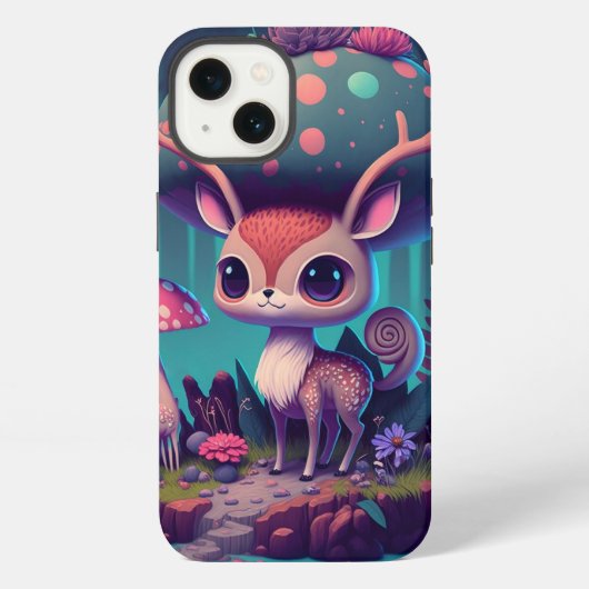 かわいいキノコの鹿のファンタジー Case-Mate iPhone カバー (裏面)