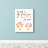 かわいいキノコを私のハートに入れて愛! キャンバスプリント (インサイチュ (ウッドフロア))