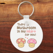 かわいいキノコを私のハートに入れて愛！ キーホルダー (正面)