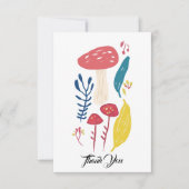 かわいいキノコイラストレーション小 サンキューカード (正面)