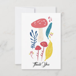 かわいいキノコイラストレーション小 サンキューカード