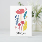かわいいキノコイラストレーション小 サンキューカード (スタンド正面)