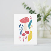 かわいいキノコイラストレーション小 ポストカード (スタンド正面)