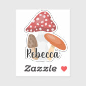 かわいいキノコモノグラムのの名前 シール (シート)