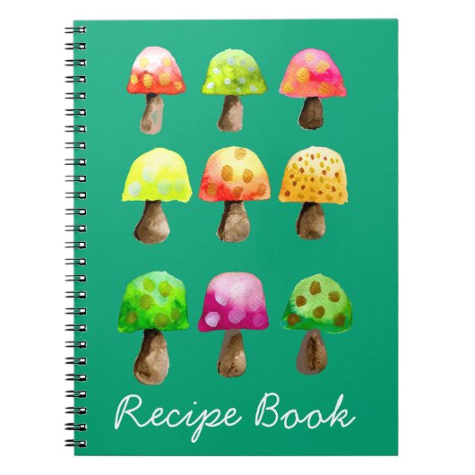 かわいいキノコレシピ手帳 ノートブック (正面)
