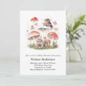 かわいいキノコ冒険少女ベビーシャワー 招待状 (スタンド正面)