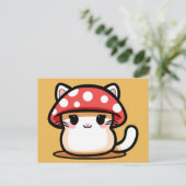 かわいいキノコ猫 ポストカード (スタンド正面)