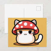 かわいいキノコ猫 ポストカード (正面/裏面)