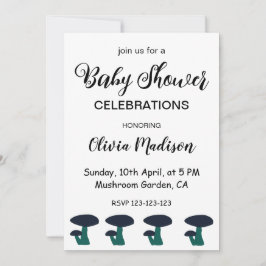 かわいいキノコ男女兼用の赤ちゃんシャワー 招待状