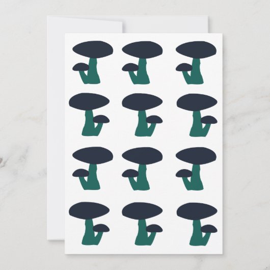 かわいいキノコ男女兼用の赤ちゃんシャワー 招待状 (裏面)