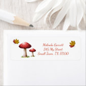 かわいいキノコ秋感謝祭カスタム住所 ラベル (インサイチュ)