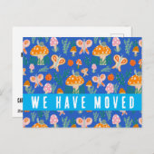 かわいいキノコ移動発表新しいホームカタツムリ ポストカード (正面/裏面)