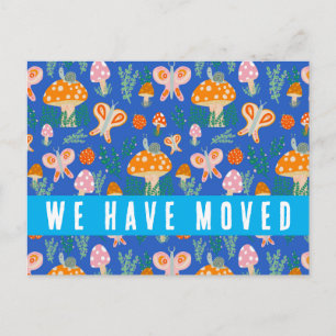 かわいいキノコ移動発表新しいホームカタツムリ ポストカード