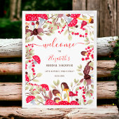 かわいいキノコ素朴な森の赤ちゃんシャワーへようこそ ポスター