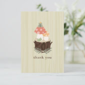 かわいいキノコ赤ちゃんシャワーありがとう サンキューカード (スタンド正面)