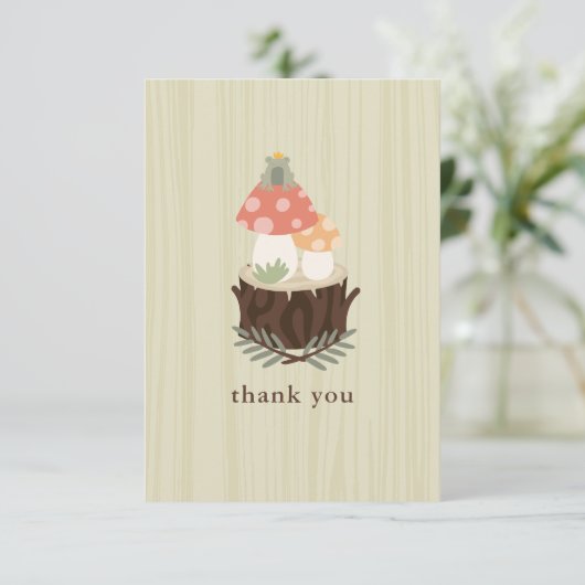 かわいいキノコ赤ちゃんシャワーありがとう サンキューカード (スタンド正面)