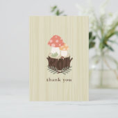 かわいいキノコ赤ちゃんシャワーありがとう サンキューカード (スタンド正面)