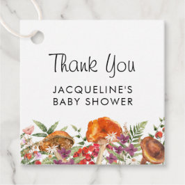 かわいいキノコ赤ちゃんシャワーありがとう フェイバータグ