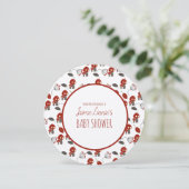 かわいいキノコ赤ちゃんシャワーガーデンフォレストありがとう サンキューカード (スタンド正面)