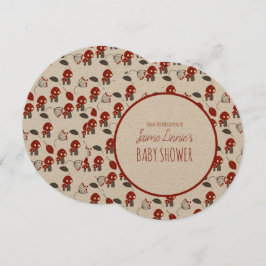 かわいいキノコ赤ちゃんシャワーガーデンフォレストありがとう サンキューカード