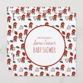 かわいいキノコ赤ちゃんシャワーガーデンフォレストありがとう サンキューカード (正面/裏面)