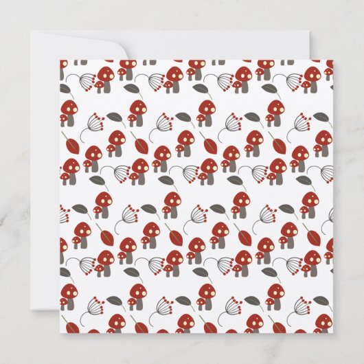 かわいいキノコ赤ちゃんシャワーガーデンフォレストありがとう サンキューカード (裏面)