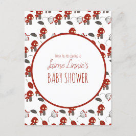 かわいいキノコ赤ちゃんシャワーガーデンフォレストありがとう ポストカード