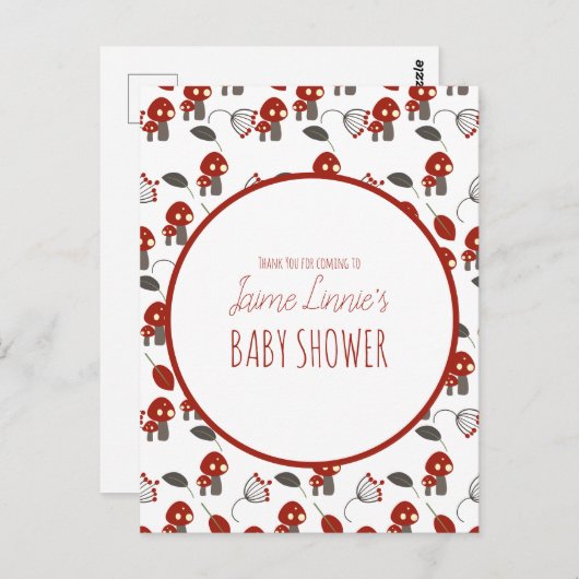 かわいいキノコ赤ちゃんシャワーガーデンフォレストありがとう ポストカード (正面/裏面)