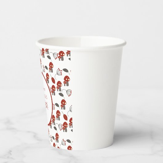 かわいいキノコ赤ちゃんシャワーガーデンフォレストありがとう 紙コップ (左)