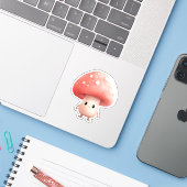かわいいキノコ3" x 3" カスタムカットビニール シール (ノートパソコンとiPhone)